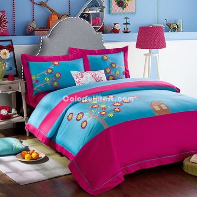 Colorful Life Blue Bedding Girls Bedding Teen Bedding Luxury Bedding