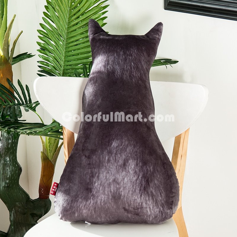 Cat Back Black Pillow Decorative Pillow Throw Pillow Couch Pillow Accent Pillow Best Pillow Gift Idea - Click Image to Close