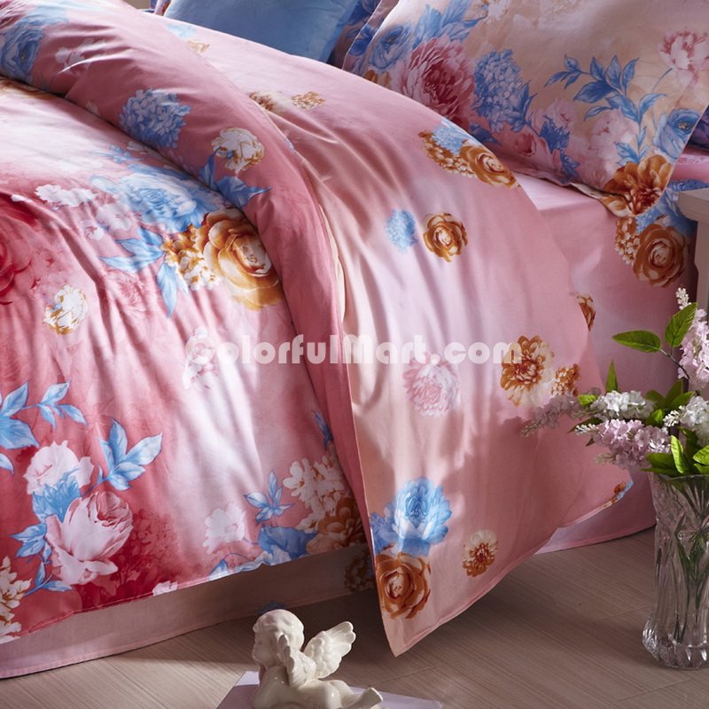 Love Of Flowers Red Modern Bedding 2014 Duvet Cover Set - Click Image to Close