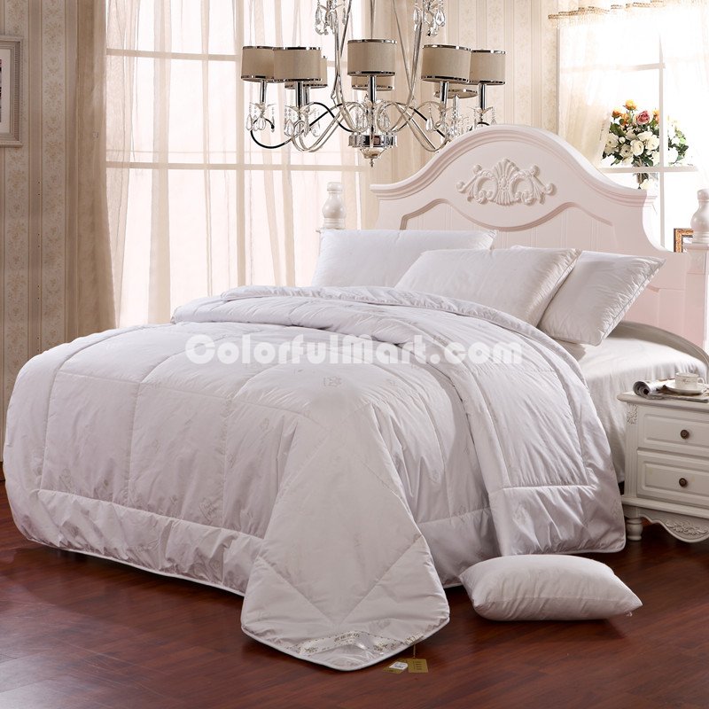 Pure White Cashmere Comforter - Click Image to Close