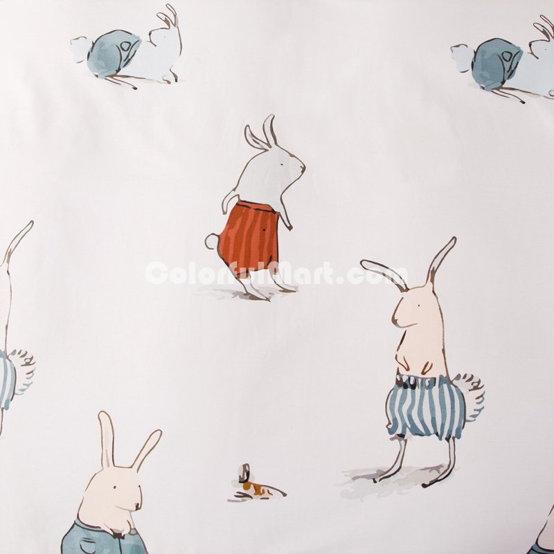 Rabbit Beige 100% Cotton Luxury Bedding Set Kids Bedding Duvet Cover Pillowcases Fitted Sheet - Click Image to Close