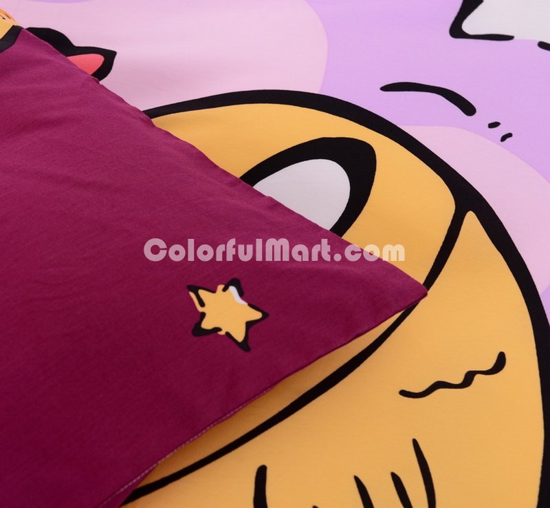Pisces Purple Duvet Cover Set Star Sign Bedding Kids Bedding - Click Image to Close