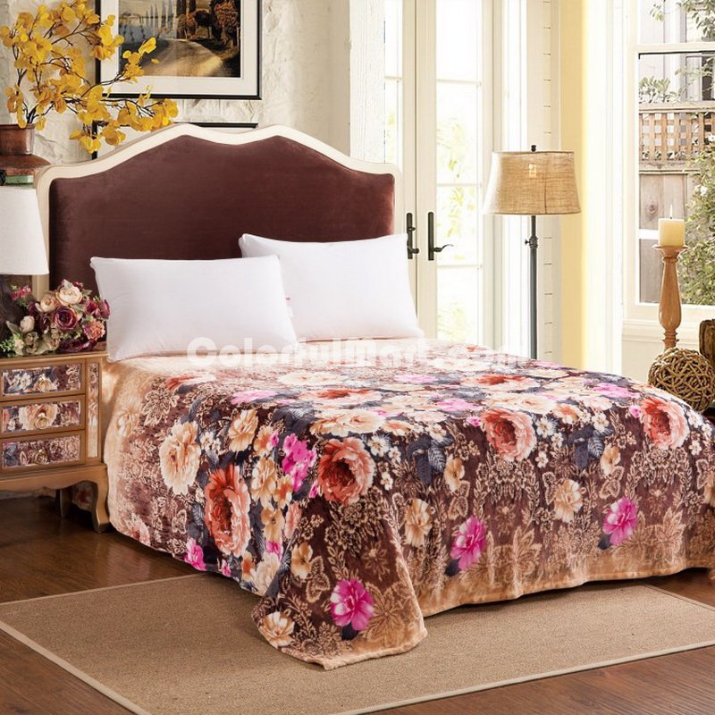 Golden Time Camel Flowers Bedding Flannel Bedding Girls Bedding - Click Image to Close