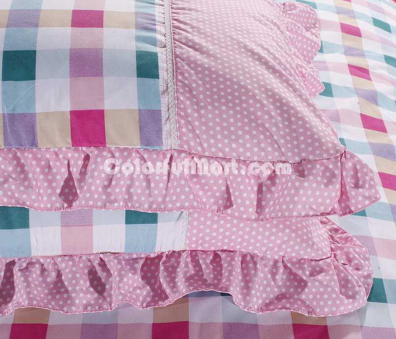 Grids And Stripes Pink Princess Bedding Teen Bedding Girls Bedding - Click Image to Close