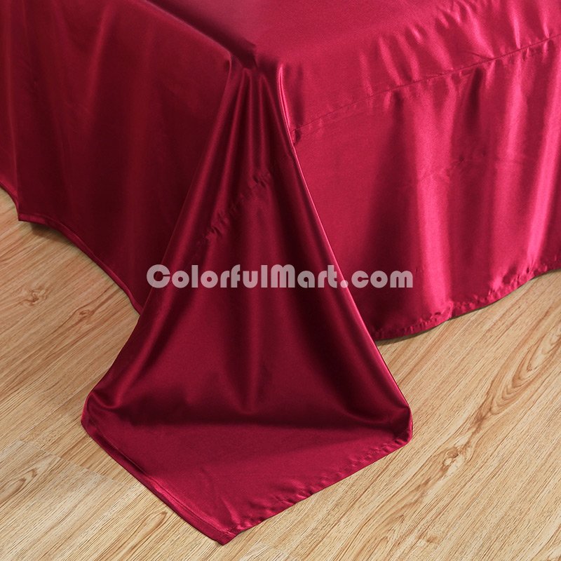 European And American Style Burgundy Bedding Silk Bedding - Click Image to Close