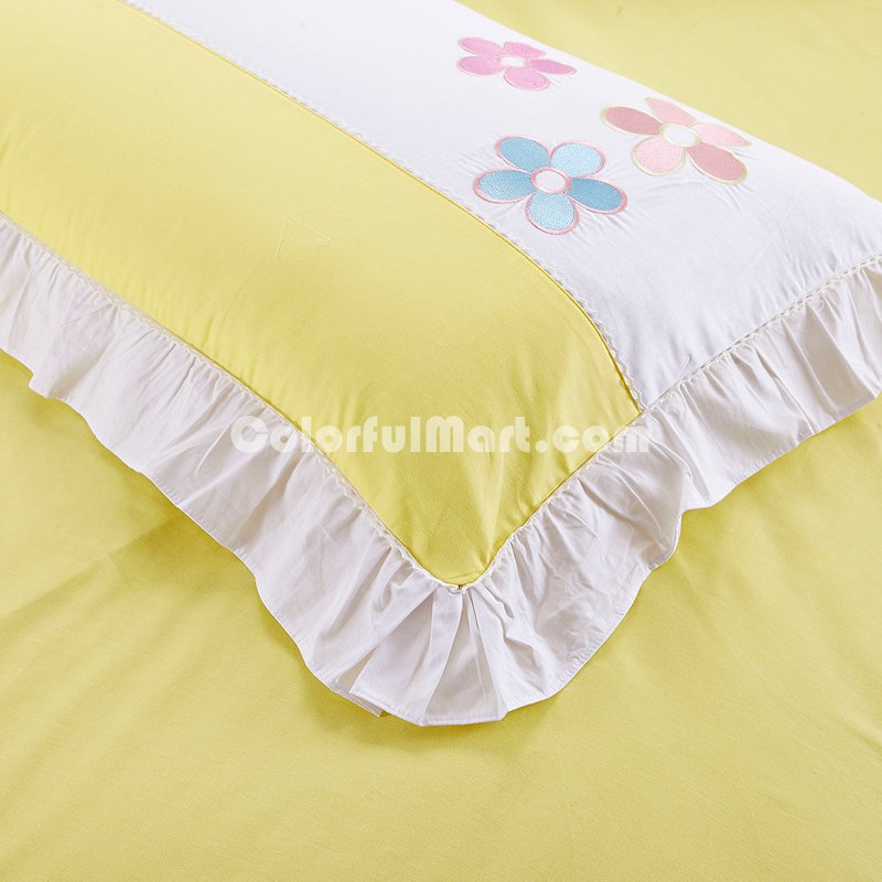 Colorful Flower Yellow Bedding Girls Bedding Princess Bedding Teen Bedding - Click Image to Close