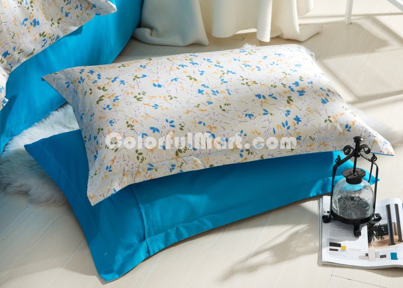 Romantic Melody Blue Garden Bedding Flowers Bedding Girls Bedding - Click Image to Close