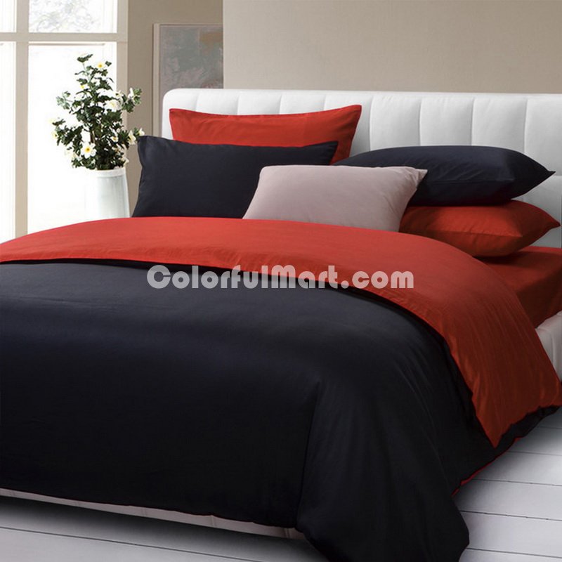 Red And Black Black Duvet Cover Set Luxury Bedding - Click Image to Close