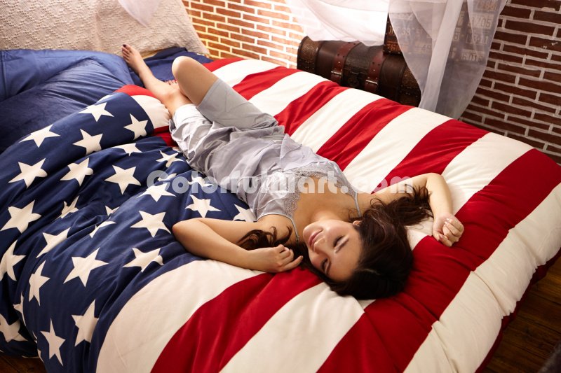 I Love America Blue American Flag Bedding Velvet Bedding Modern Bedding - Click Image to Close