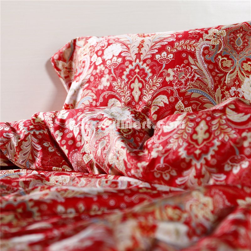 Diana Red Bedding Set Luxury Bedding Collection Pima Cotton Bedding American Egyptian Cotton Bedding - Click Image to Close