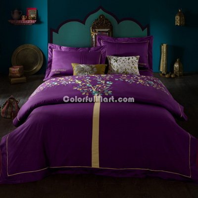 Happy Tree Purple Bedding Girls Bedding Teen Bedding Luxury Bedding