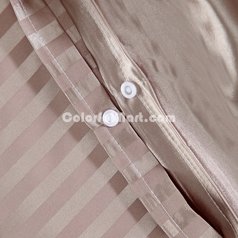 Beautiful Stripes Light Brown Silk Bedding Modern Bedding - Click Image to Close
