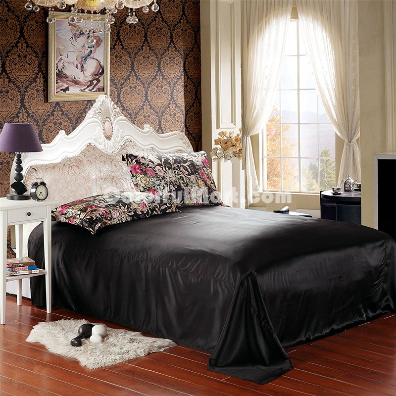 Be Born In The Purple Black Silk Duvet Cover Set Silk Bedding - Click Image to Close