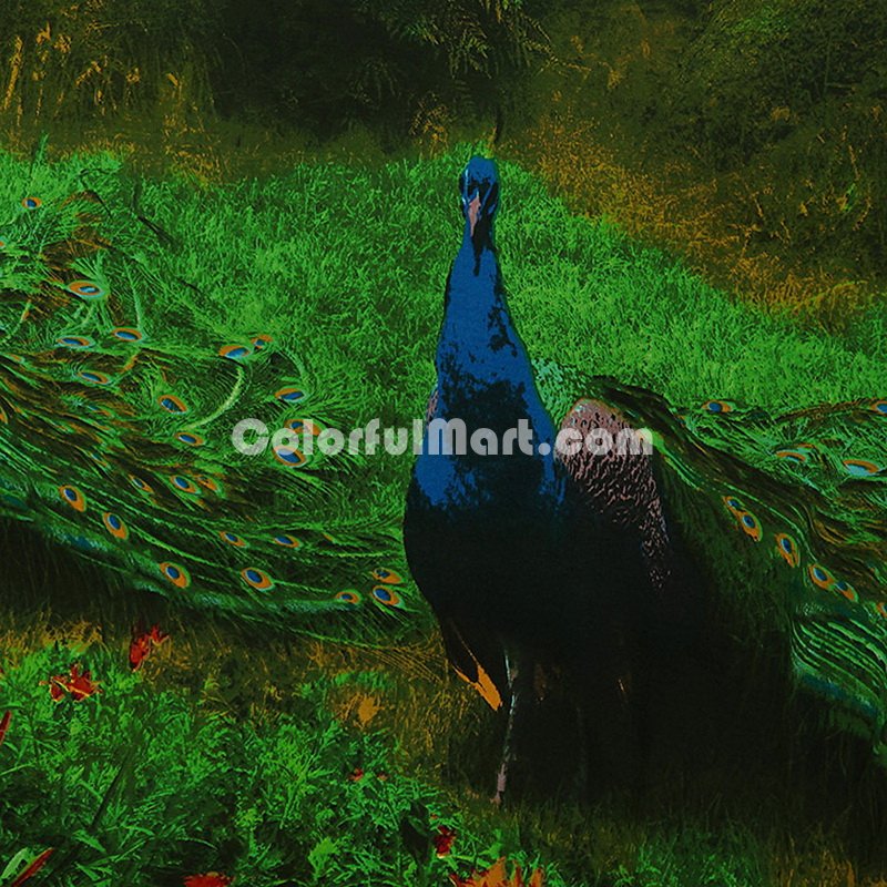 Blue Peacock Bedding 3D Duvet Cover Set - Click Image to Close
