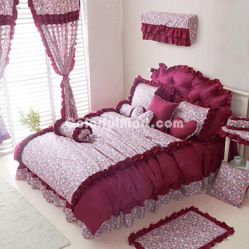 Red Bean Pie Grayish Red Princess Bedding Girls Bedding Women Bedding - Click Image to Close