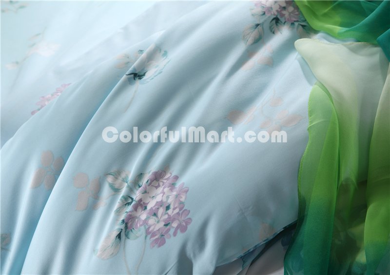 Blue And White Porcelain Blue Bedding Set Girls Bedding Floral Bedding Duvet Cover Pillow Sham Flat Sheet Gift Idea - Click Image to Close