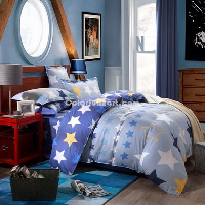 Sky And Stars Blue Bedding Set Kids Bedding Teen Bedding Duvet Cover Set Gift Idea