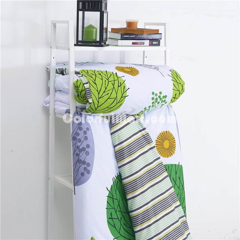 Green Plants White Bedding Teen Bedding Kids Bedding Modern Bedding Gift Idea - Click Image to Close