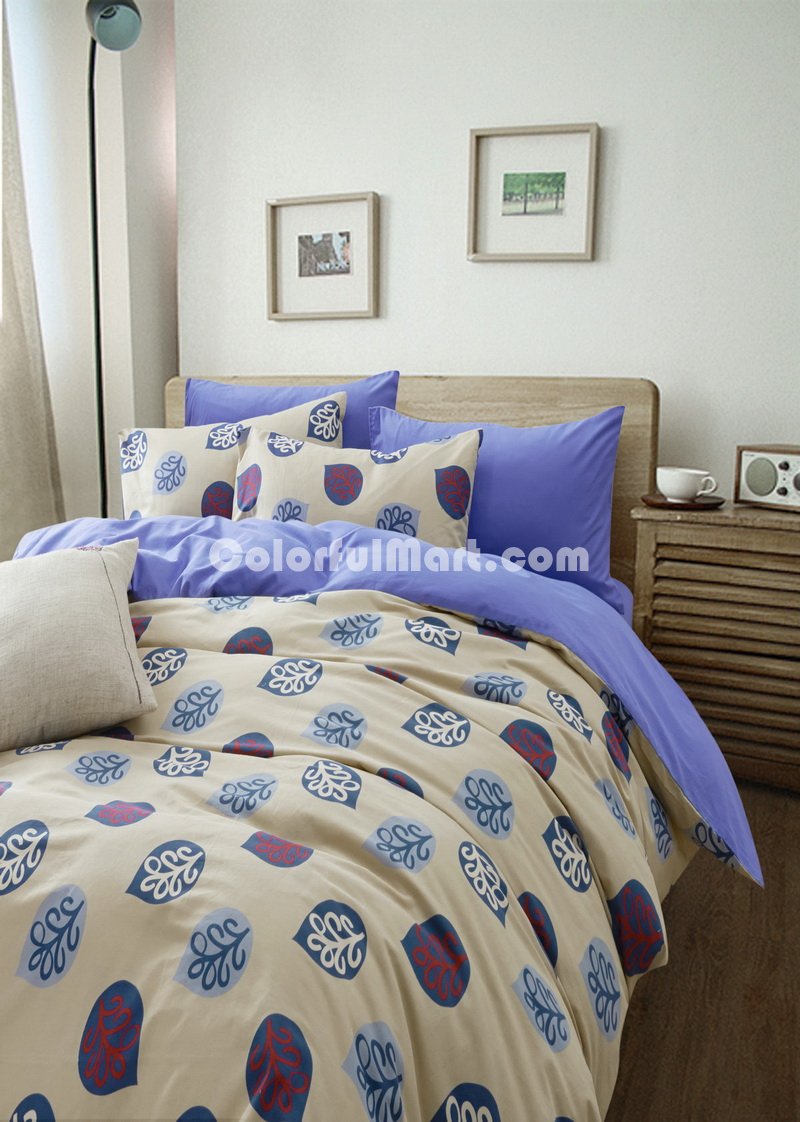 Leaves Floral Blue Bedding Girls Bedding Teen Bedding Kids Bedding - Click Image to Close