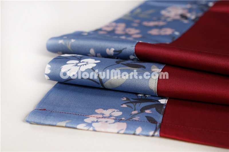 Camilla Blue Bedding Set Luxury Bedding Collection Satin Egyptian Cotton Duvet Cover Set - Click Image to Close