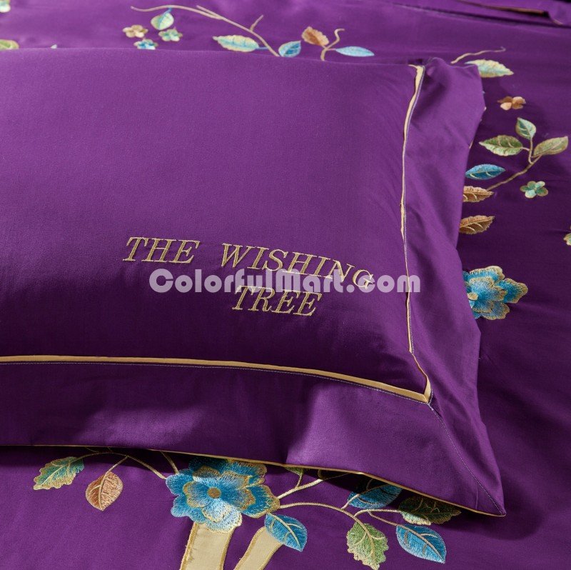 Happy Tree Purple Bedding Girls Bedding Teen Bedding Luxury Bedding - Click Image to Close