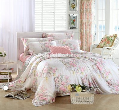 Coloured Glaze Pink Bedding Set Luxury Bedding Girls Bedding Duvet Cover Pillow Sham Flat Sheet Gift Idea