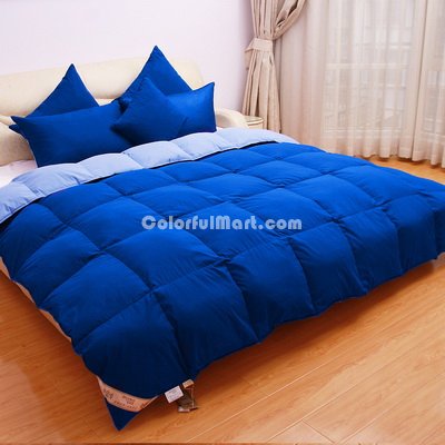 Dark Blue And Light Blue Goose Down Comforter