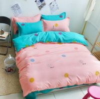 Smiling Face Pink Bedding Set Duvet Cover Pillow Sham Flat Sheet Teen Kids Boys Girls Bedding