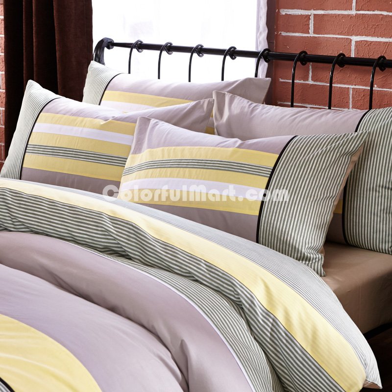 Years Purple 100% Cotton Luxury Bedding Set Stripes Plaids Bedding Duvet Cover Pillowcases Fitted Sheet - Click Image to Close