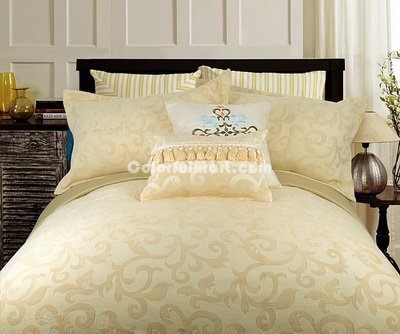 September Shangri La Yellow Duvet Cover Set Luxury Bedding