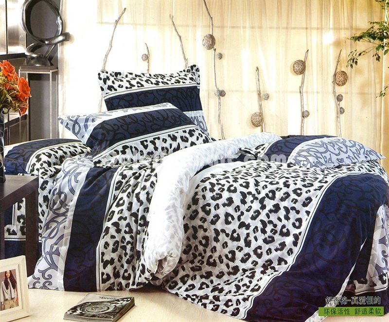 White Cheetah Print Bedding Sets - Click Image to Close