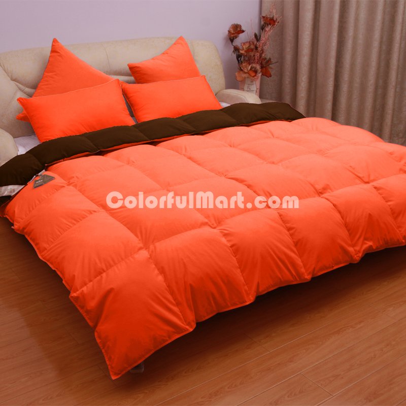 Orange And Mocha Goose Down Comforter - Click Image to Close