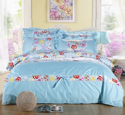 Spring Sky Blue Princess Bedding Teen Bedding Girls Bedding