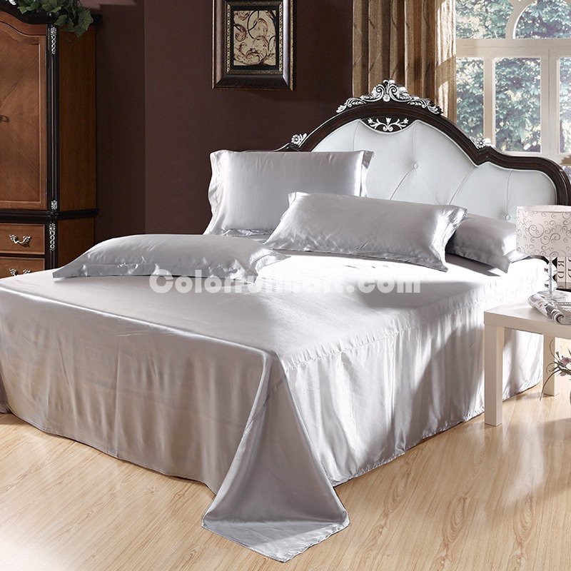 Great Taste Silver Gray Duvet Cover Set Silk Bedding Luxury Bedding - Click Image to Close