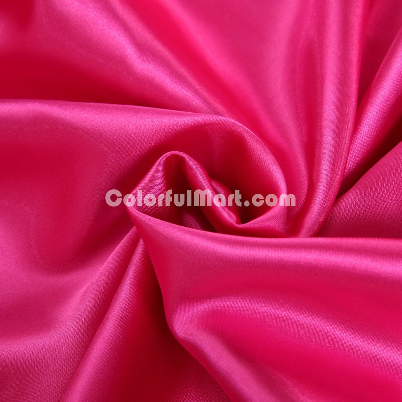 Rose Red Silk Pillowcase, Include 2 Standard Pillowcases, Envelope Closure, Prevent Side Sleeping Wrinkles, Have Good Dreams - Click Image to Close