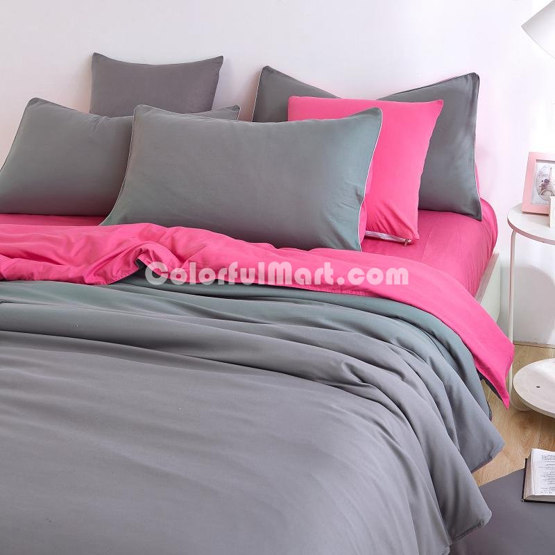Rose Grey Bedding Set Duvet Cover Pillow Sham Flat Sheet Teen Kids Boys Girls Bedding - Click Image to Close