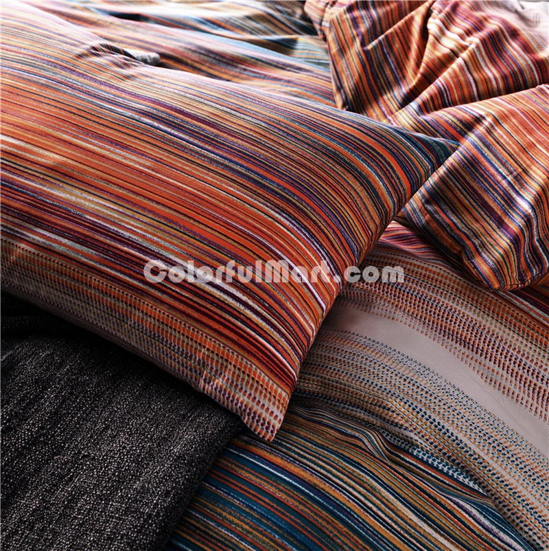 Sineila Orange Bedding Set Luxury Bedding Scandinavian Design Duvet Cover Pillow Sham Flat Sheet Gift Idea - Click Image to Close