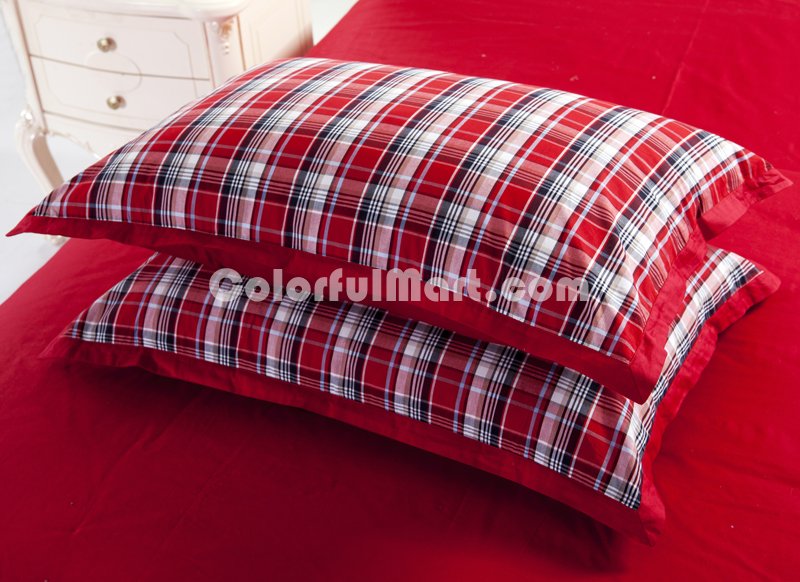Red Salon Red Tartan Bedding Stripes And Plaids Bedding Luxury Bedding - Click Image to Close