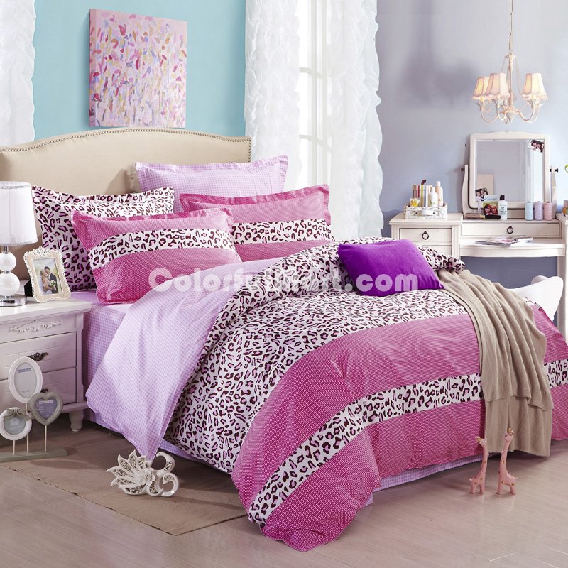 Beautiful Cheetah Print Pink Modern Bedding 2014 Duvet Cover Set - Click Image to Close
