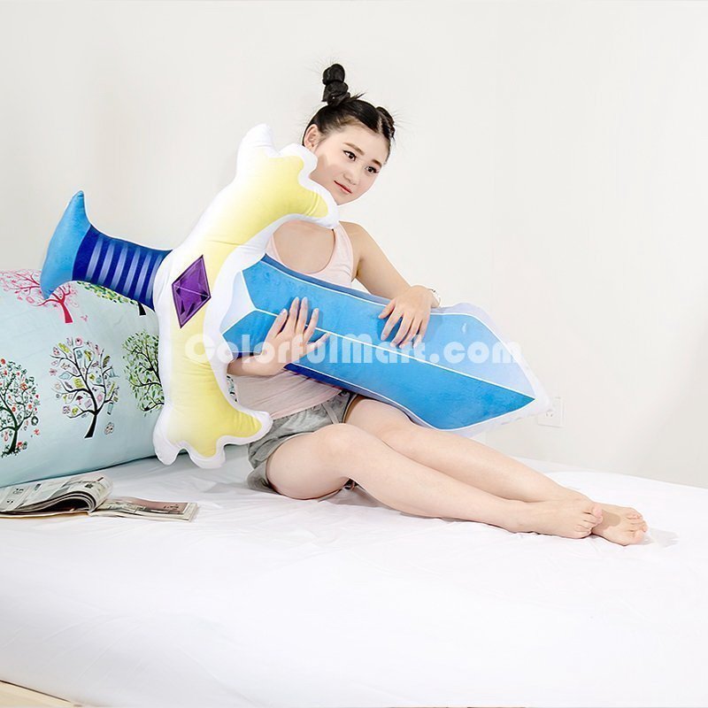 Sword Blue Pillow Decorative Pillow Throw Pillow Couch Pillow Accent Pillow Best Pillow Gift Idea - Click Image to Close