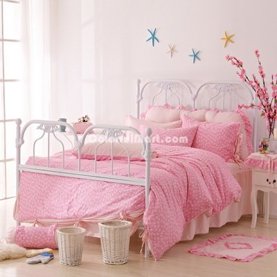 Valentines Day Pink Polka Dot Bedding Princess Bedding Girls Bedding