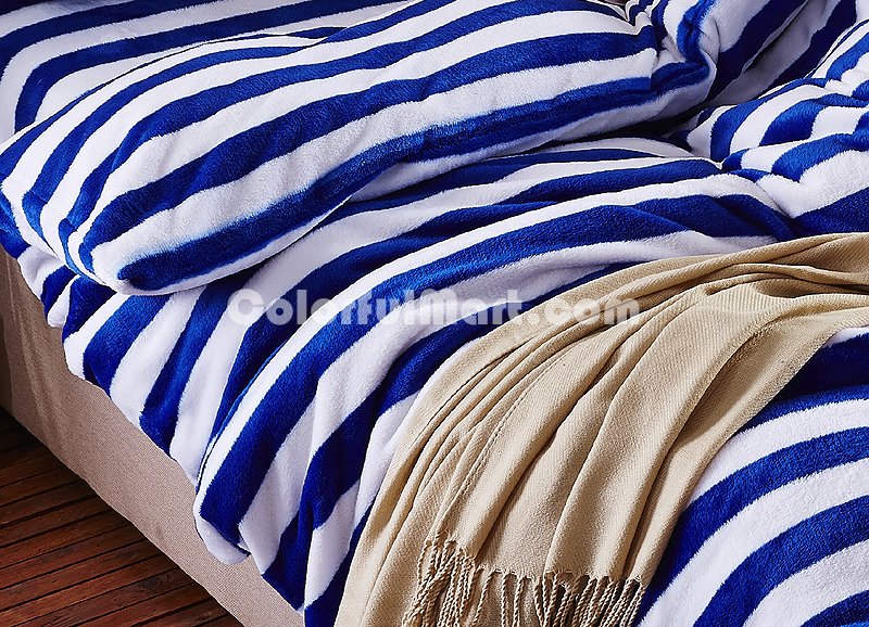 Youth Blue Bedding Set Winter Bedding Flannel Bedding Teen Bedding Kids Bedding - Click Image to Close