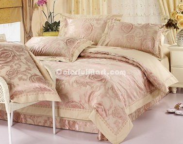 Charming Flowers Camel 4 PCs Luxury Bedding Sets
