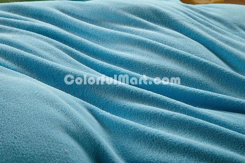 Green And Light Blue Coral Fleece Bedding Teen Bedding - Click Image to Close