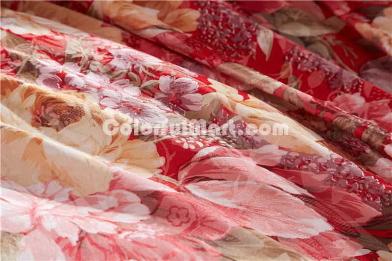 Brussels Scarlet Flowers Bedding Luxury Bedding - Click Image to Close