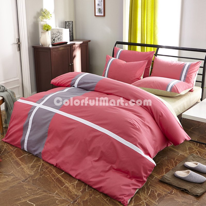 Relaxed And Happy Pink Modern Bedding College Dorm Bedding - Click Image to Close