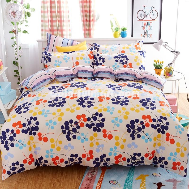 Fruits Yellow Bedding Set Duvet Cover Pillow Sham Flat Sheet Teen Kids Boys Girls Bedding - Click Image to Close