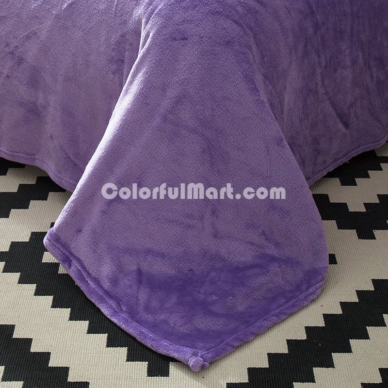 Light Purple Velvet Flannel Duvet Cover Set for Winter. Use It as Blanket or Throw in Spring and Autumn, as Quilt in Summer. - Click Image to Close