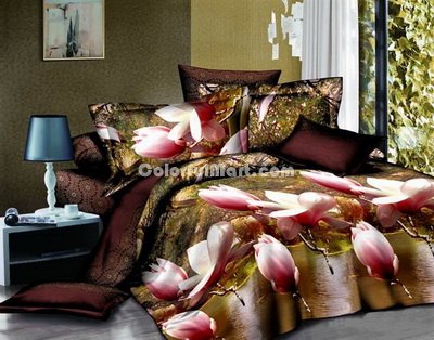 Magnolia Flower Bedding 3D Duvet Cover Set