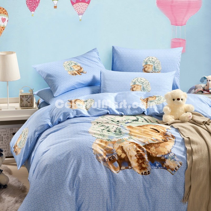 Lovely Puppy Blue Cartoon Bedding Kids Bedding Girls Bedding Teen Bedding - Click Image to Close